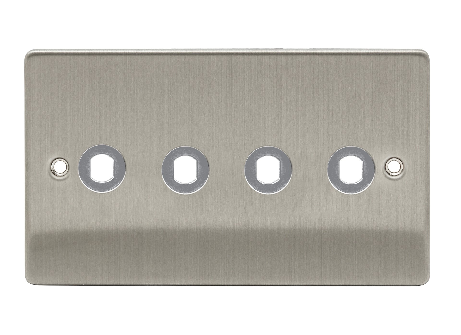 D-DP4-BC 4 Gang Dimmer Plate (No Module) Brushed Chrome